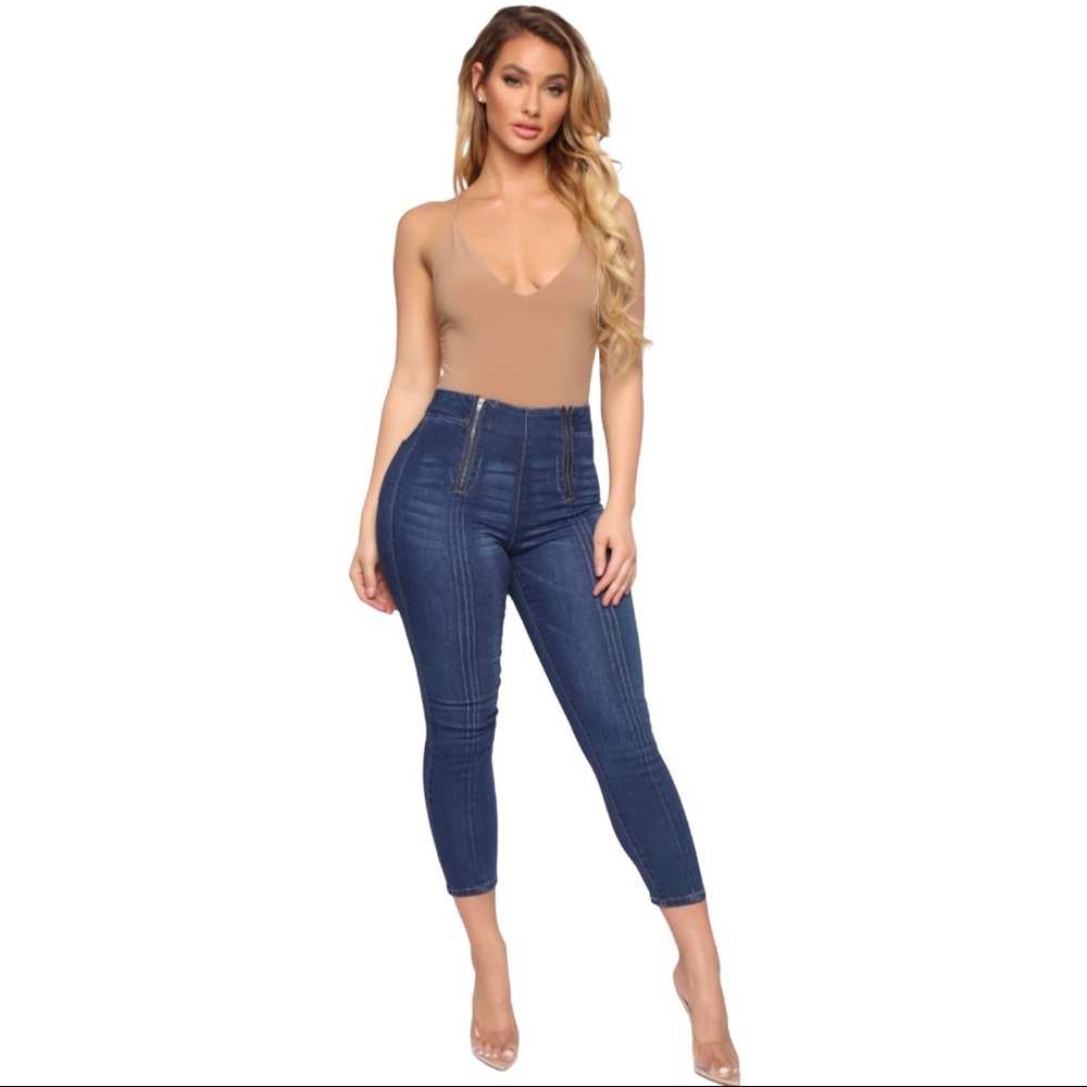Fashion Nova My Better Side Zipper Ankle Jeans